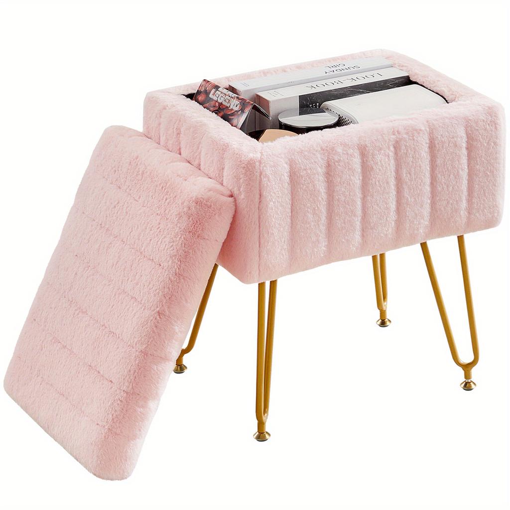 OLIXIS Furry Chair with Storage & Metal Legs. Soft, Comfortable & Cute. Perfect Holiday Gift! Shop Now.
