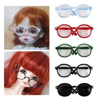 Plastic Round Transparent Glasses Transparent Doll Round Glasses  Children Toy