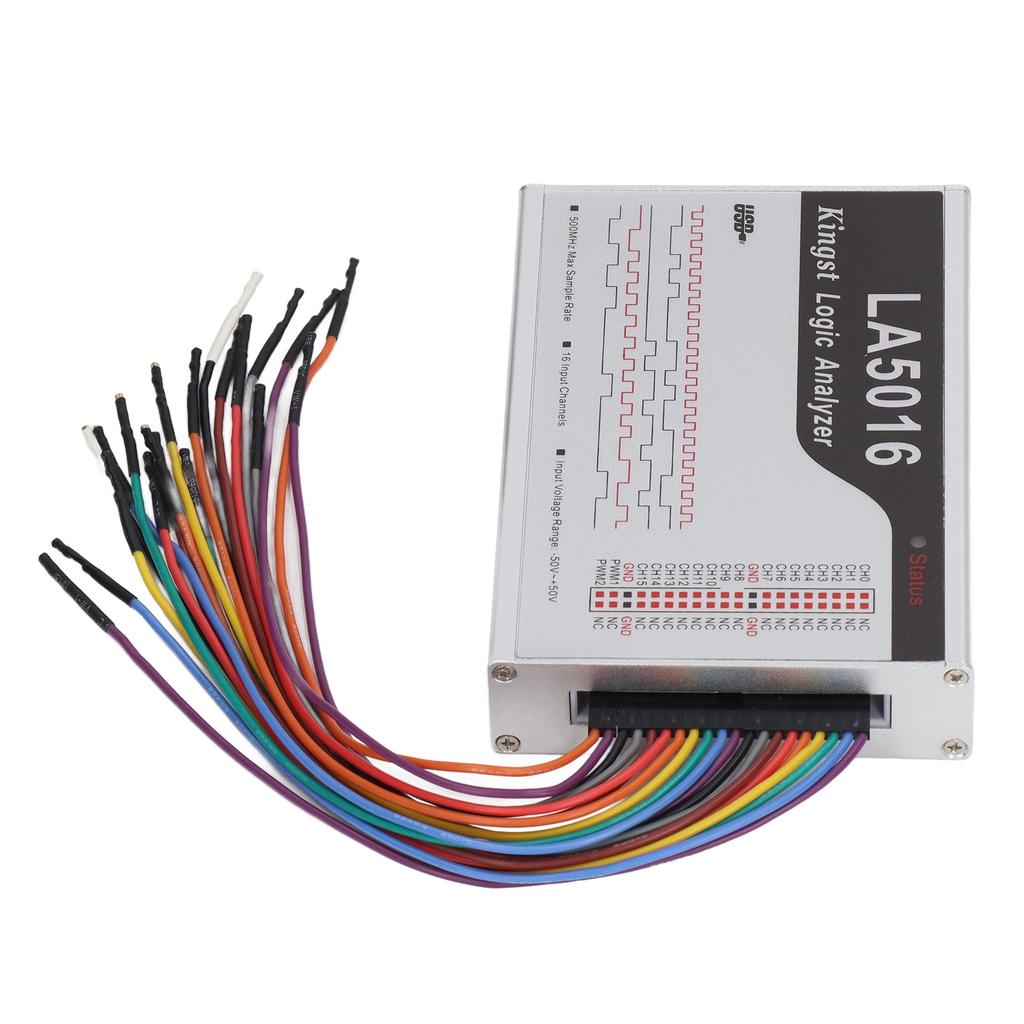 16 Channel Logic Analyzer with 500M Sampling Rate Adjustable Threshold Analyzer Device ?50?50V