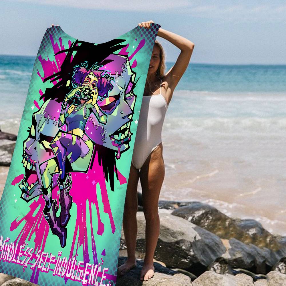 Retro Mindless Self Indulgence Band MSI Beach Towel Bath Towels Microfiber Quick Dry Custom Sand Free Beach Yoga Spa Gym Pool