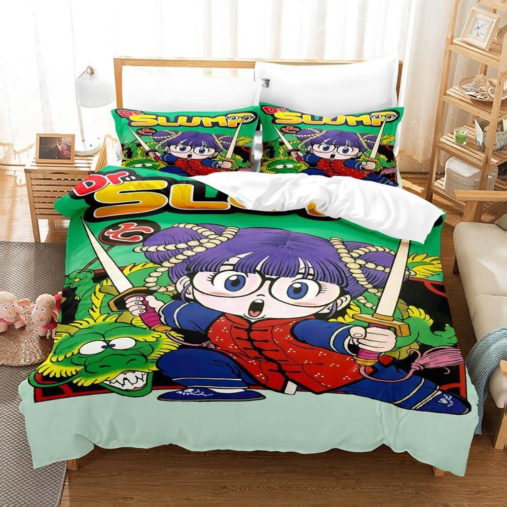 Fashion Cartoon DR S-Slump Arale Anime Bedding Set Sheet King Twin Double Child Bedding Set Mircofiber or Polyester Duvet Cover
