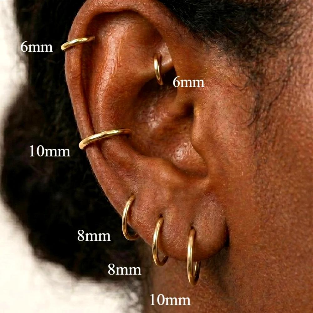 Pendientes de Aro Minimalistas Mariasz de Acero Inoxidable Finos y Delicados de 1.6 mm para Mujeres Hombres Pequeños Redondos de Oro Huggies Joyería