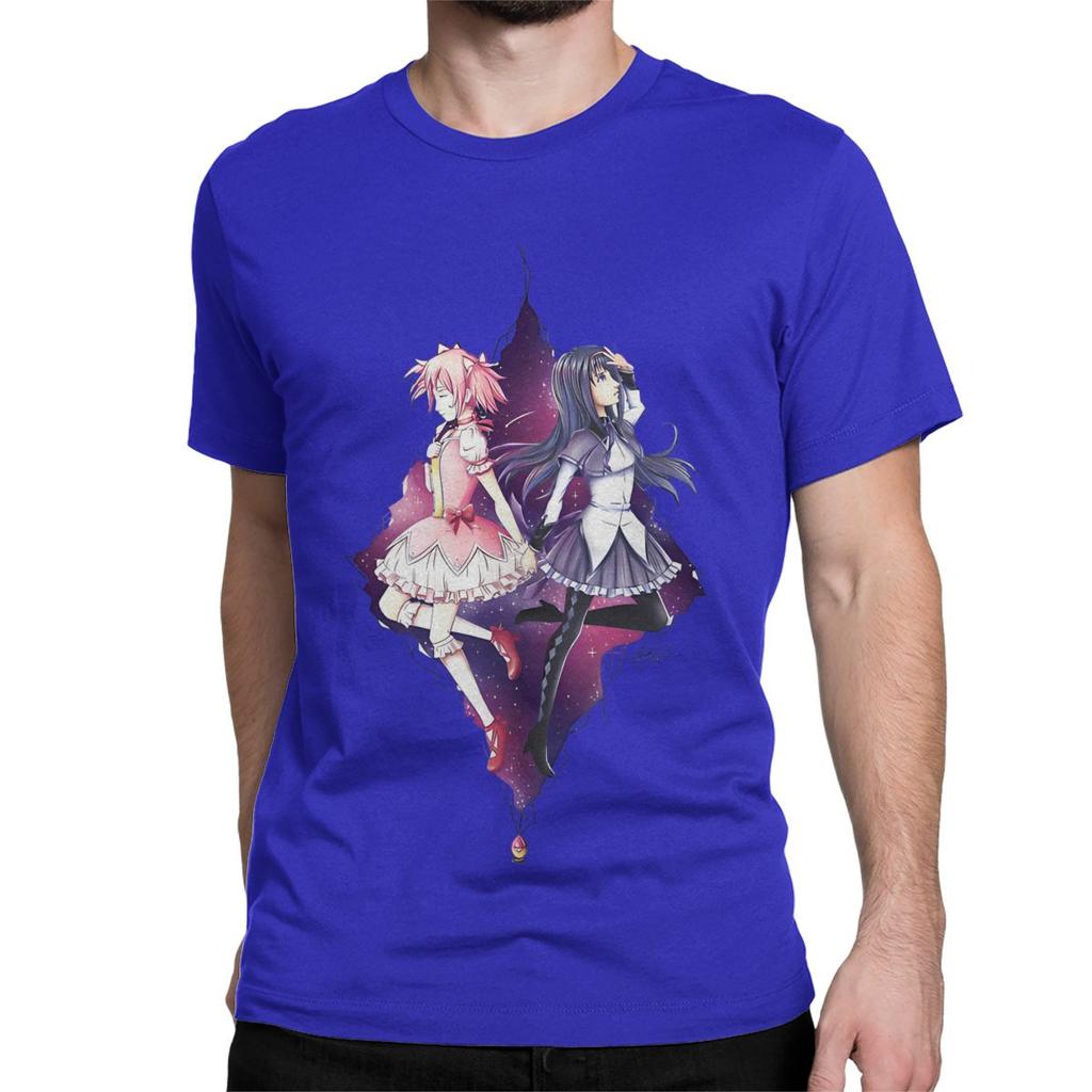 Madoka And Homura Puella Magi Madoka Magica Men Women's T Shirt Anime Humorous Tees T-Shirt 100% Cotton Printed Clothing
