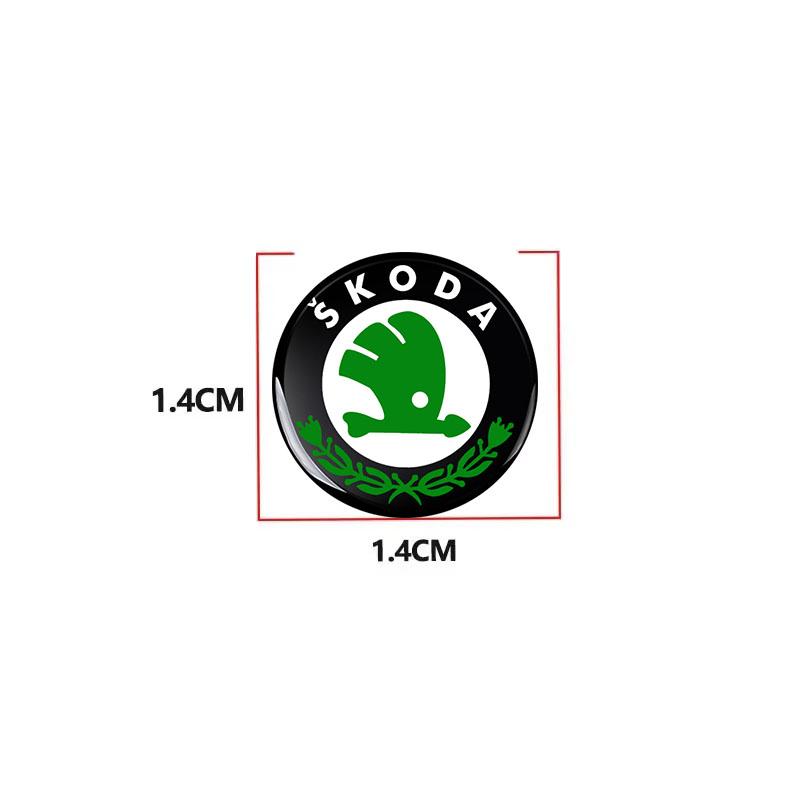 VMAD6 Car Goods 14MM Remote Car Key Stickers Emblem Accessories For Skoda Octavia MK2 MK3 2 3 A7 Fabia Karoq Kodiaq Superb Rapid Kamiq
