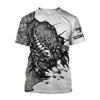 Summer Round Neck 3D Scorpion Printed Top Fashionable Casual Short Sleeved Men's T-shirts
