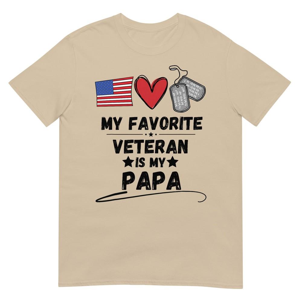 My Favorite Veteran Is My Papa Father Veterans Day Kids TShirt