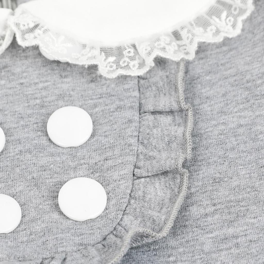 YUBAOBEI Spring Cotton Girl Korean Doll Collar Long Sleeved Casual Girls A-line Mini Dress Kids Clothing