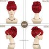 Synthetic Hair Red Updo Wig with Bangs and Bun Short Curly Wigs for Women Girls Halloween Costume Party Cosplay Heat Resistant