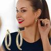 Orecchini coreani a forma di croce curva placcati in lega d'oro 18k Orecchini pendenti curvi Gioielli in zircone Regali per donne