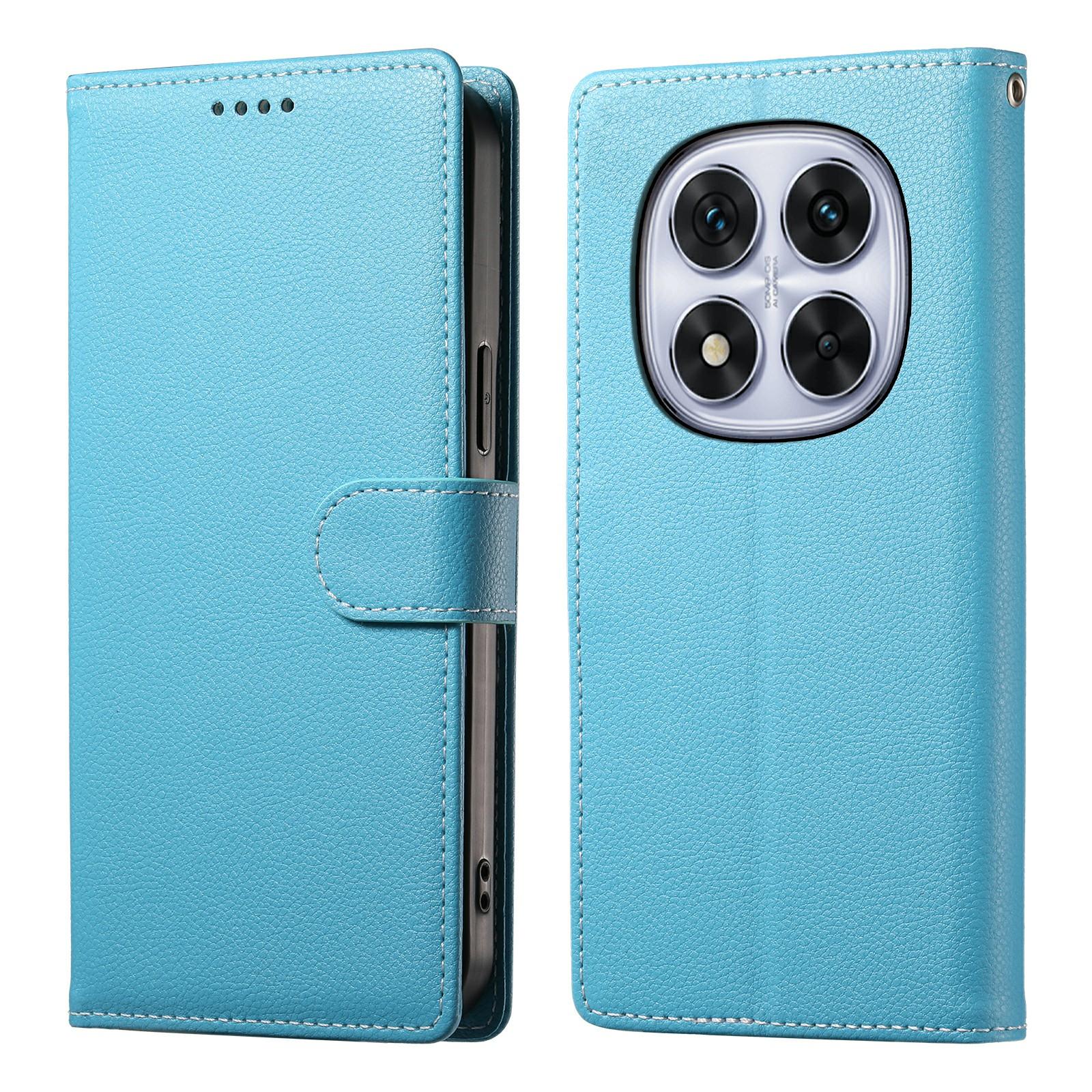 

Для Xiaomi Poco M8 Pro 5G/Redmi Note 15 Pro+ 5G (Глобальний) Чохол-гаманець для телефону зі шкіри з текстурою лічі, магнітною застібкою та ремінцем на зап ястя