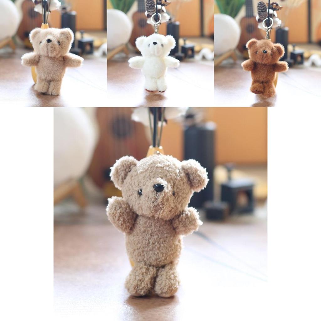 Teddy Bear Plush Keychain Super Soft Pp Cotton Backpack Charm Gift For Kids Girls