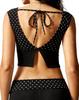 Printed Yoga Set Featuring A Large Open-Back, Tie-Up, Breathable, Shockproof Sports Top And Fold-Over Flare Pants For Women