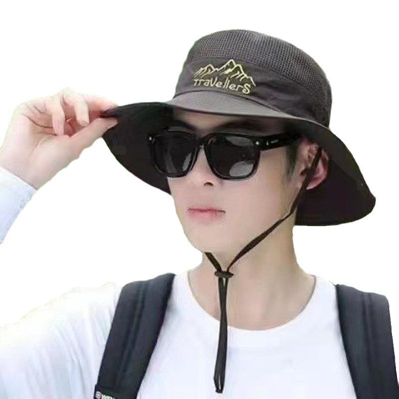 Trendy Summer Sun Hat for Men: Outdoor Fishing, Hiking, Casual Style, UV Protection.