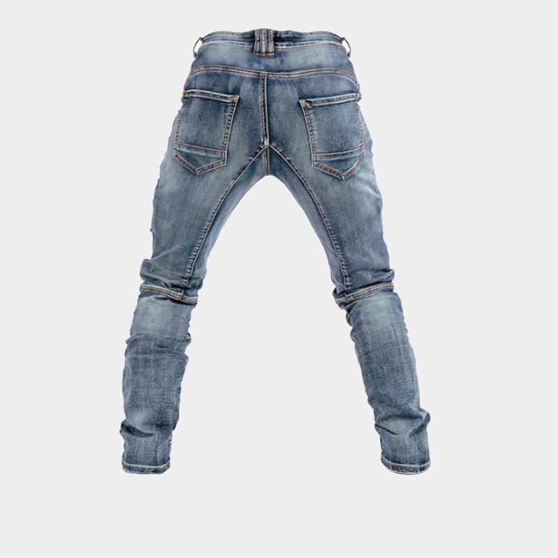 Kevlar Motorcycle Riding Pants - Slim Fit, Double Zipper, Four Seasons, European & American Style, Anti-Drop Racing Jeans.