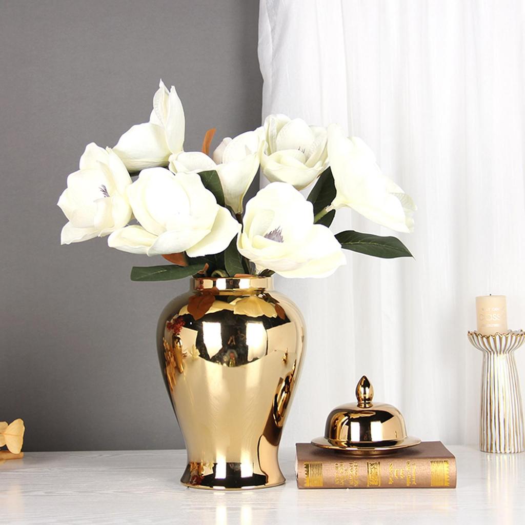 Ceramic Ginger Jar Canister Container Vase with Lid for Room Farmhouse Table 40x22cm