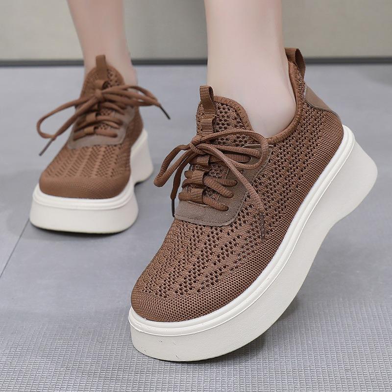 New Versatile Women's Shoes Casual Single Shoes Breathable Board Shoes Thick-soled Shoes