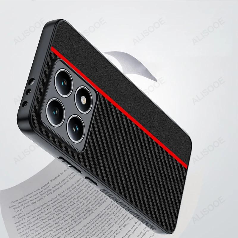 Shockproof Funda for Xiaomi 14T 15T Pro / Mi 15T 14T Pro Case Luxury Fiber Texture PU Leather Protection Cover Capa