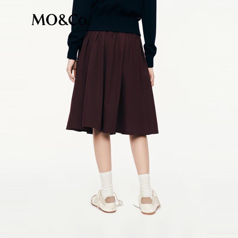 MO&Co. Side Zipper High-Waist A-Line Midi Skirt