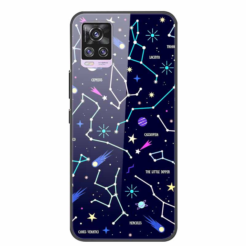 For Vivo V20 Pro Phone Case V 20 Pro Soft Bumper Tempered Glass Hard Back Covers Cases For Vivo V20 Pro Case 6.44" Coque Fundas
