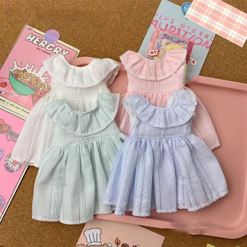 Mini Long Sleeveless Dresses Handmake Floral Print Skirt for 1/6 BJD 30cm Dolls