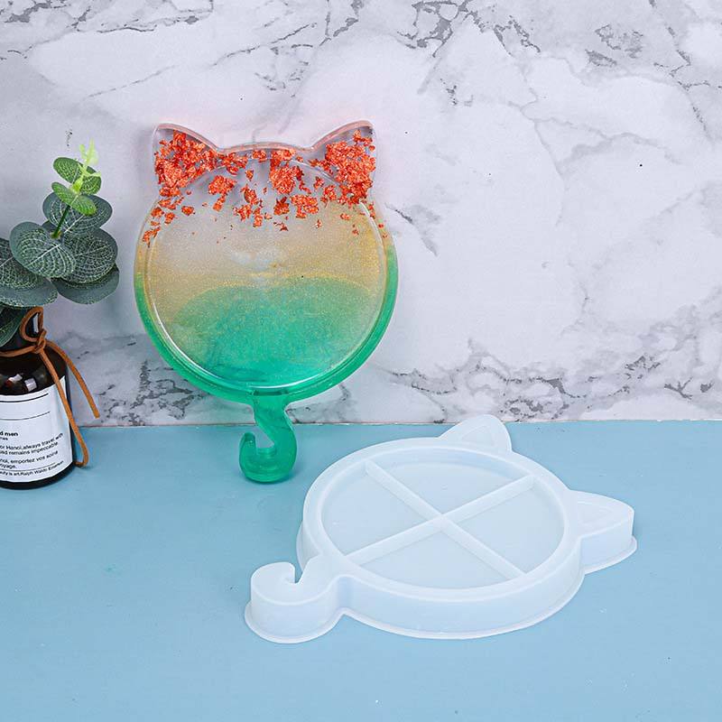 DIY Silicone Mold Christmas Deer Antlers Cat Tray Mold Handmade Craft Resin Mold for Aromatherapy Candle Holiday Decor