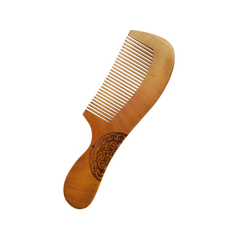 Tragbarer Naturholzkamm, Haarkamm, feine Zahnbürste, antistatisch, Friseurkamm, Haar- und Kopfhautmassage-Werkzeug, Taschenkamm