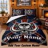 Motorhead Pattern Bedding 3Pcs Set Custom Name, Bed Sheet And Pillowcases For Home Bedroom