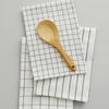Cotton Table Napkin Kitchen Dish Cleaning Cloth Tea Towel Printed Durable Pure Stripe Plaid 2pcs