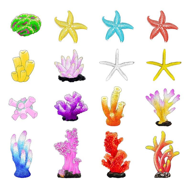 Gesimuleerde Hars Koraal Aquarium Vis Tank Kleine Sieraden Mini Cadeau Decoraties Zeester Sieraden