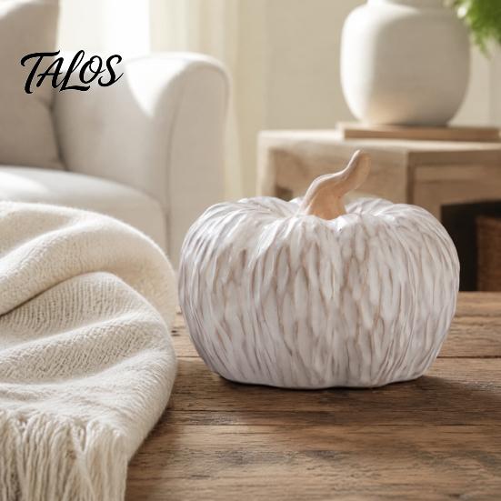 Unique Fall Housewarming Presents Ceramic Pumpkin Table Centerpiece, Realistic Fake Figurine Indoor Halloween Party Props for Autumn Harvest