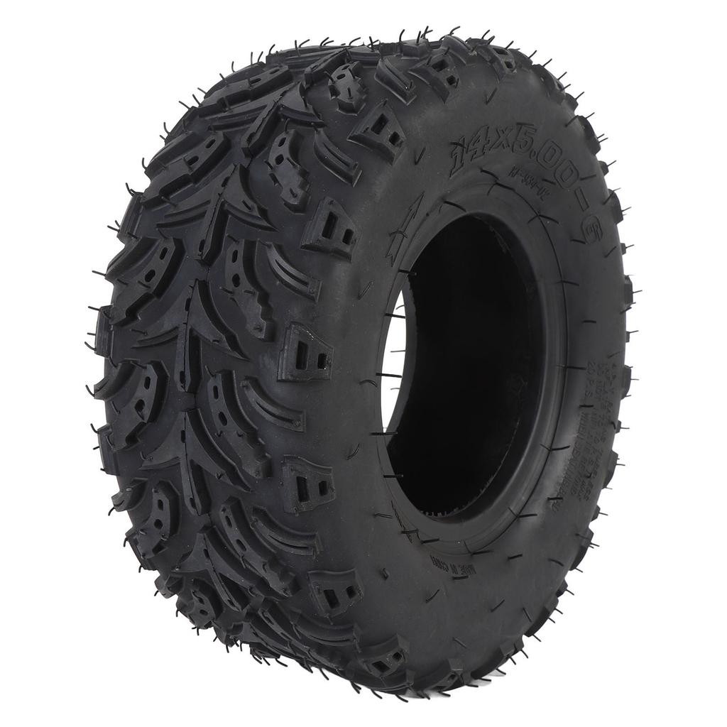 14x5.00 6 Front Wheel Tire with Rim Rubber Tubeless Vacuum Tire for ATV Quad Off Road Go Kart Golf Cart Mini Bike