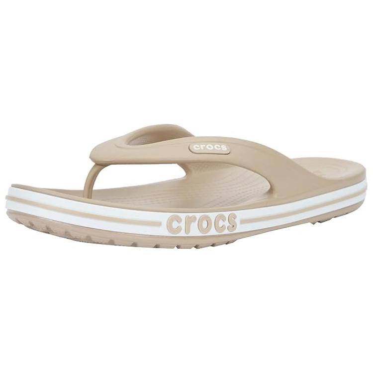 Crocs Comfortable Fashionable Anti-Slip Flip Flops Unisex Footwear Off-White 205393-2V3