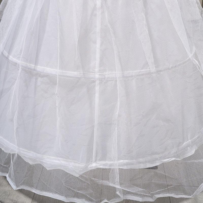 Bride Gown Petticoat with 3 Hoops Support Elastic Waist Band Tulle Underskirt for Wedding Dress and Evening Gowns