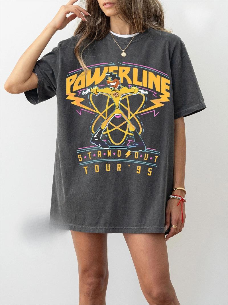Retro Goofy Powerline Stand Out Tour 95 Shirt Max Goofy Roxanne Powerline Shirt World Tour Shirt Goofy Movie Shirt S