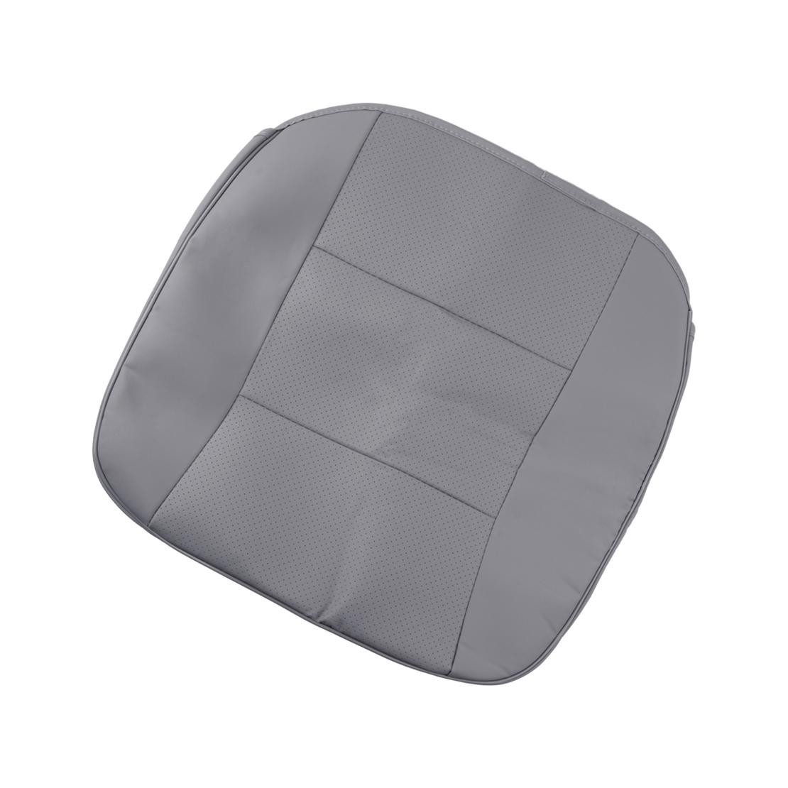Gray Universal Car Front Driver Seat Buttom Cover Cushion Protector Mat Pad PU Leather PU