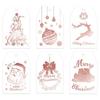 60pcs with Strings Paper Cards Labels Hot Stamping Process Paper Hanging Tags  Christmas Decoration