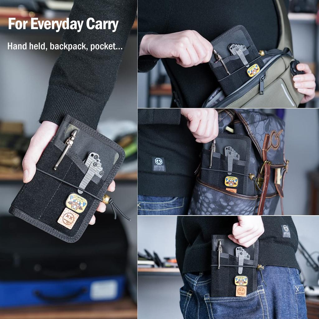 VIPERADE VE11 Kieszonkowy dziennik Portfel EDC Mały notatnik Nylonowy pokrowiec na dziennik do użytku w terenie Organizer EDC Saszetka z miejscem na naszywki DIY Saszetka, Pokrowiec,