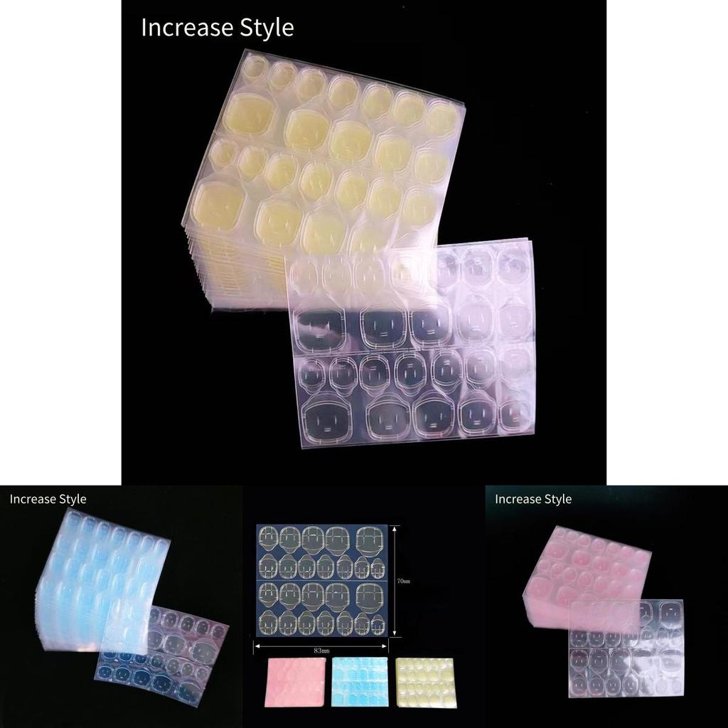 Jelly Double-sided Nail Adhesive For Effortless And Professional-looking Manicure 24 Thin Stickers 0.35mm Yellow Gel