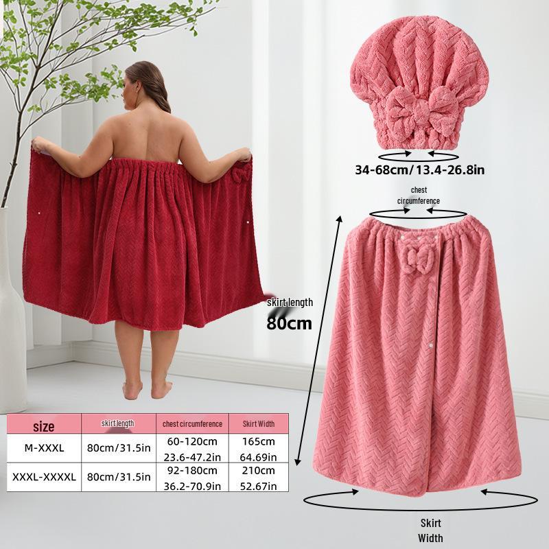 Plus Size Coral Fleece Bathrobe: More Absorbent, Breathable, Soft & Skin-Friendly