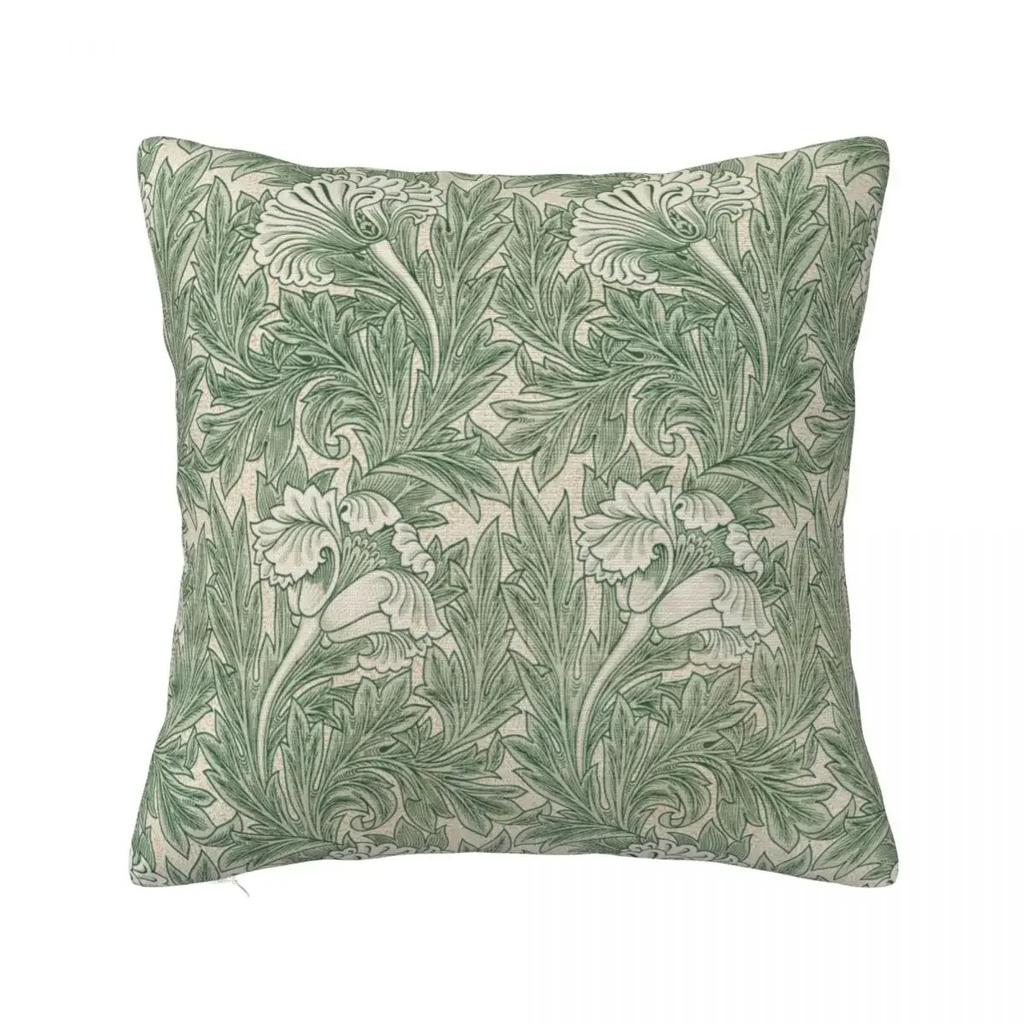 William Morris Tulpenmuster Salbeigrün Kissenbezug Bedruckter Stoff Kissenbezug Dekorationen Überwurf Kissenbezug Bezug Zuhause Reißverschluss