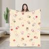 Cute Sylvanian Families Soft Warm Blankets  Camping Plush Throw Blanket Funny Bedroom Flannel Bedspread Sofa Bed Cover