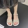 Ladies Shoes Pearl Platform Roman Style Women's Sandals Vintage Comfort Low Price Vip Luxury Summer Asian Size Chic and Elegant