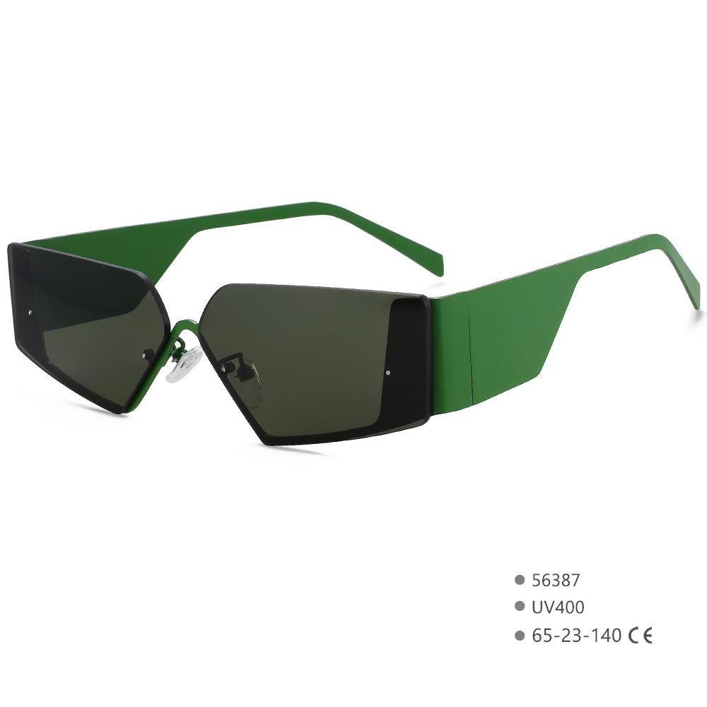 56387 Luxury Punk Rimless Sunglasses Women Brand Designer Half Frame Sun Glasses Men Goggle Shades Uv400 Fashion Black Eyewear