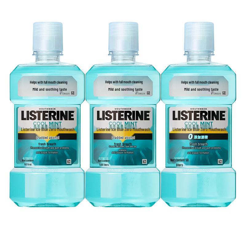 Listerine Ice Blue Zero Mouthwash (3 x 500ml)