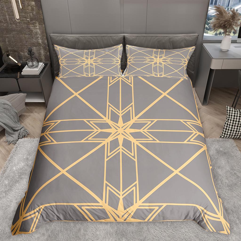 Comforter Homewish Abstract Geometric Stripe Line Bed Set Modern Contemporary Artwork Set