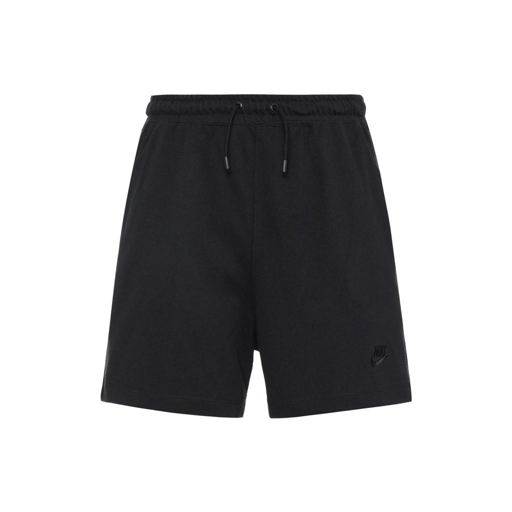Nike Sportswear Knitted Straight Leg Drawstring Cotton Summer Solid Low Waist Sports Casual Shorts Women Shorts Black CJ3755-010