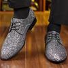 Luxuriöse Herren-Anzugschuhe Gold Silber Pailletten Hochzeitsschuhe Hohe Qualität Schnürschuhe Oxford Schuhe Modedesigner Herren Flats Große Größe