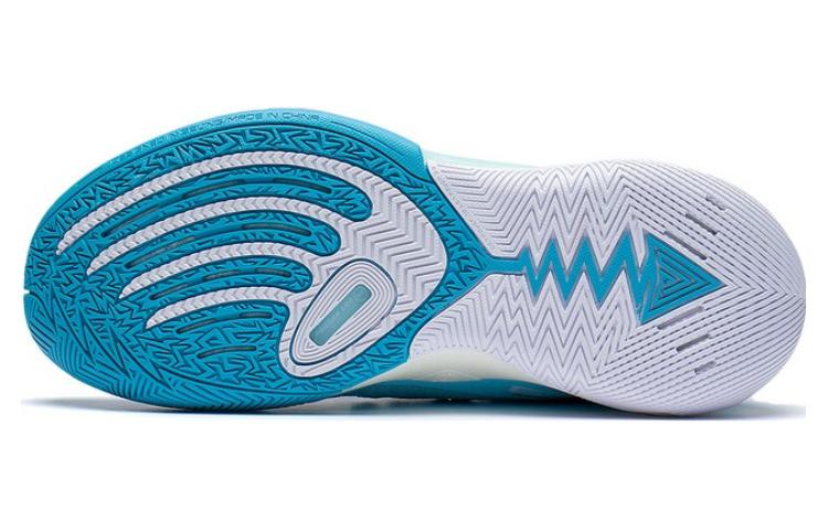 Li Ning Power 9 Basketball Shoes Men's Mid Top Light Blue/Black ABAS073-3