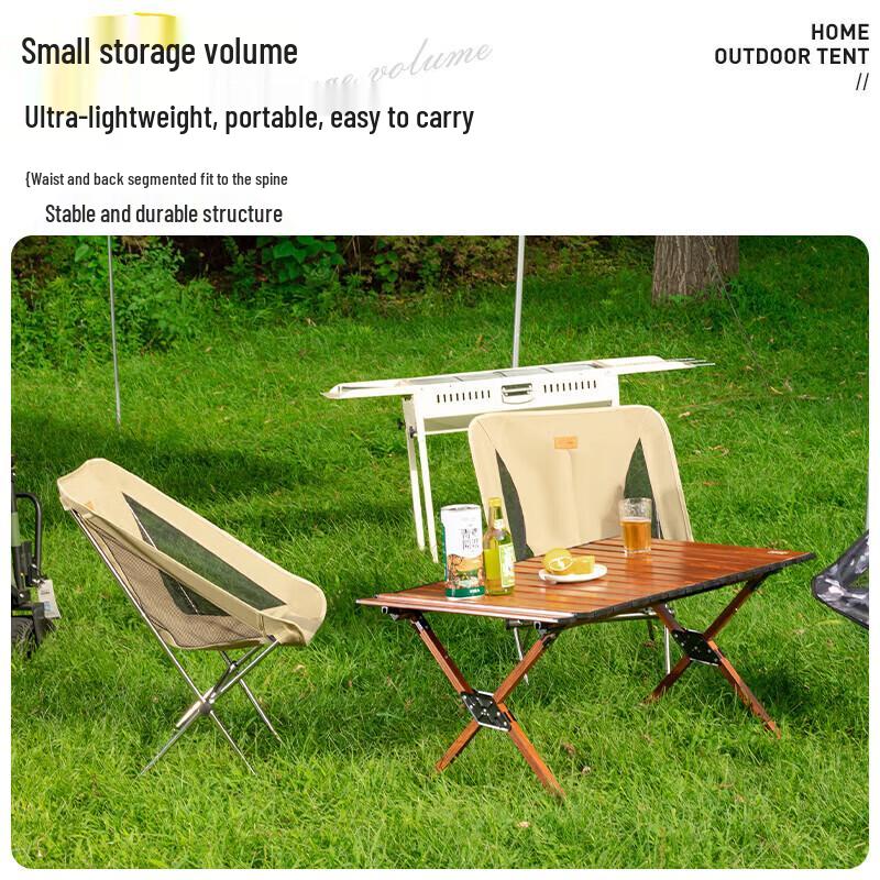 Coolerdeng KD Foldable Stainless Steel Moon Chair