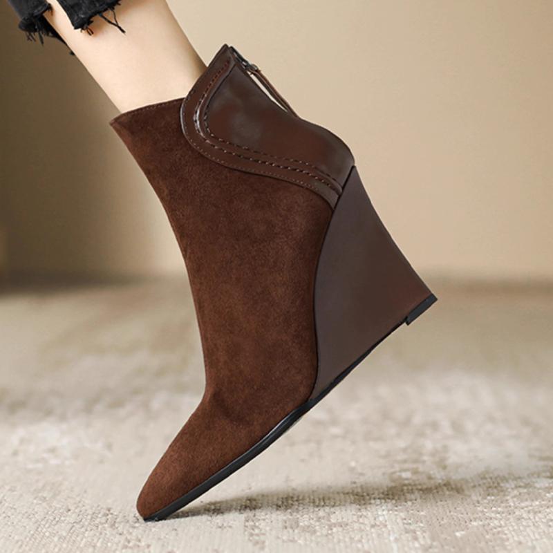 Keilabsatz Damenstiefel Sexy High Heels Spitzschuhe für Frau Trend Elegant Pumps Winterstiefel Neue Kleider Damenstiefel